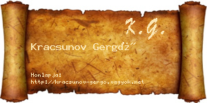 Kracsunov Gergő névjegykártya