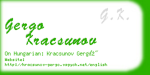 gergo kracsunov business card